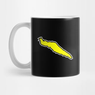 Texada Island Bright Yellow Outlined Silhouette - Simple and Colourful - Texada Island Mug